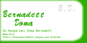 bernadett doma business card